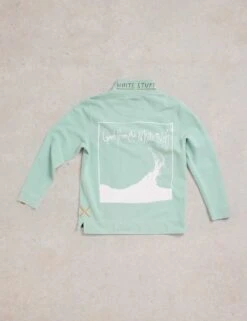 WHITE STUFF Pure Cotton Funnel Neck Half Zip Sweatshirt -Marksandspencer Sale Store pure cotton funnel neck half zip sweatshirt 9