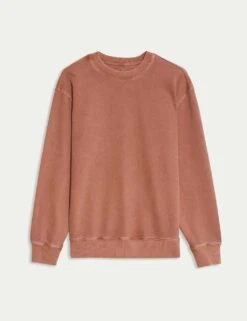 Pure Cotton Garment Dye Sweatshirt -Marksandspencer Sale Store pure cotton garment dye sweatshirt 5