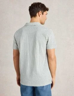 WHITE STUFF Pure Cotton Geometric Print Polo Shirt -Marksandspencer Sale Store pure cotton geometric print polo shirt 9