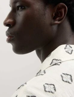 Pure Cotton Geometric Print Shirt -Marksandspencer Sale Store pure cotton geometric print shirt 10