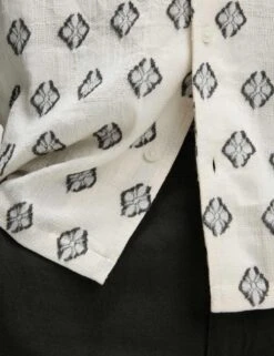 Pure Cotton Geometric Print Shirt -Marksandspencer Sale Store pure cotton geometric print shirt 11