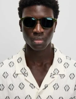 Pure Cotton Geometric Print Shirt -Marksandspencer Sale Store pure cotton geometric print shirt 13