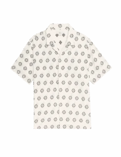 Pure Cotton Geometric Print Shirt -Marksandspencer Sale Store pure cotton geometric print shirt
