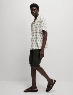 Pure Cotton Geometric Print Shirt -Marksandspencer Sale Store pure cotton geometric print shirt 7