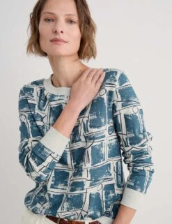 Pure Cotton Geometric Sweatshirt -Marksandspencer Sale Store pure cotton geometric sweatshirt 7