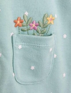 Pure Cotton Giraffe Appliqué Sleepsuit (0-12 Mths) -Marksandspencer Sale Store pure cotton giraffe appliqu sleepsuit 0 12 mths 1 4