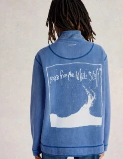 WHITE STUFF Pure Cotton Graphic Half Zip Sweatshirt -Marksandspencer Sale Store pure cotton graphic half zip sweatshirt 11