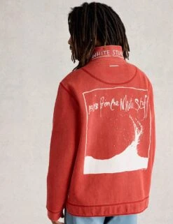 WHITE STUFF Pure Cotton Graphic Half Zip Sweatshirt -Marksandspencer Sale Store pure cotton graphic half zip sweatshirt 17