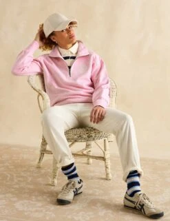 Joules Pure Cotton Half Zip Sweatshirt -Marksandspencer Sale Store pure cotton half zip sweatshirt 11