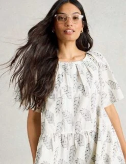 WHITE STUFF Pure Cotton Jacquard Midi Tiered Dress 22 WHITE STUFF Pure Cotton Jacquard Midi Tiered Dress -Marksandspencer Sale Store pure cotton jacquard midi tiered dress 10