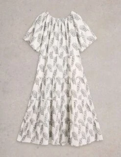 WHITE STUFF Pure Cotton Jacquard Midi Tiered Dress 19 WHITE STUFF Pure Cotton Jacquard Midi Tiered Dress -Marksandspencer Sale Store pure cotton jacquard midi tiered dress 7