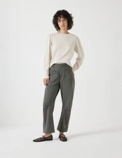 Emily Pure Cotton Puff Sleeve Top -Marksandspencer Sale Store pure cotton jersey puff sleeve sweatshirt 1