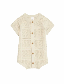 Pure Cotton Knitted Romper (0-3 Yrs) 13 Pure Cotton Knitted Romper (0-3 Yrs) -Marksandspencer Sale Store pure cotton knitted romper 0 3 yrs
