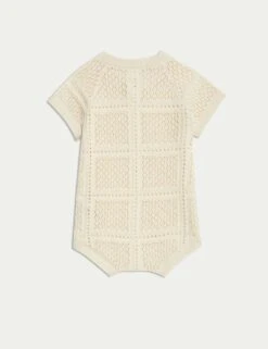 Pure Cotton Knitted Romper (0-3 Yrs) 12 Pure Cotton Knitted Romper (0-3 Yrs) -Marksandspencer Sale Store pure cotton knitted romper 0 3 yrs 1 5