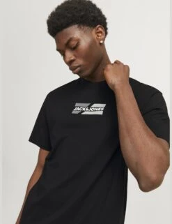 Jack & Jones Pure Cotton Logo Graphic Crew Neck T-Shirt 38 Jack & Jones Pure Cotton Logo Graphic Crew Neck T-Shirt -Marksandspencer Sale Store pure cotton logo graphic crew neck t shirt 15