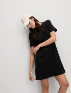 Pure Cotton Mini T-Shirt Dress -Marksandspencer Sale Store pure cotton mini t shirt dress 7