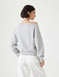 Pure Cotton Off The Shoulder Sweatshirt -Marksandspencer Sale Store pure cotton off the shoulder sweatshirt 17