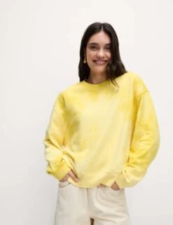 Pure Cotton Ombre Cropped Sweatshirt -Marksandspencer Sale Store pure cotton ombre cropped sweatshirt 11