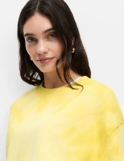 Pure Cotton Ombre Cropped Sweatshirt -Marksandspencer Sale Store pure cotton ombre cropped sweatshirt 13