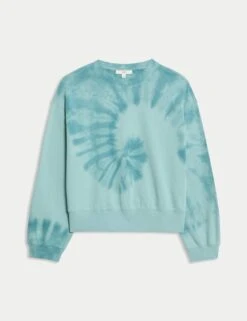 Pure Cotton Ombre Cropped Sweatshirt -Marksandspencer Sale Store pure cotton ombre cropped sweatshirt 5