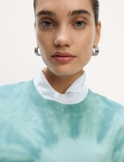 Pure Cotton Ombre Cropped Sweatshirt -Marksandspencer Sale Store pure cotton ombre cropped sweatshirt 6