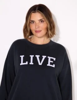 Pure Cotton Oversized Slogan Sweatshirt -Marksandspencer Sale Store pure cotton oversized slogan sweatshirt 4