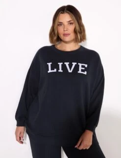Pure Cotton Oversized Slogan Sweatshirt -Marksandspencer Sale Store pure cotton oversized slogan sweatshirt 5