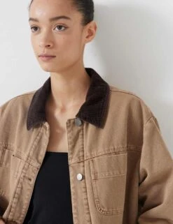 Pure Cotton Oversized Trucker Jacket -Marksandspencer Sale Store pure cotton oversized trucker jacket 7