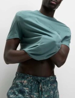 Pure Cotton Palm Print Pyjama Set -Marksandspencer Sale Store pure cotton palm print pyjama set 11