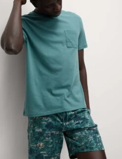 Pure Cotton Palm Print Pyjama Set -Marksandspencer Sale Store pure cotton palm print pyjama set 13