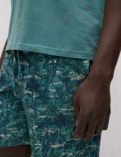 Pure Cotton Palm Print Pyjama Set -Marksandspencer Sale Store pure cotton palm print pyjama set 9