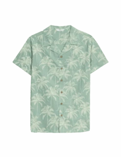 Pure Cotton Palm Print Shirt (2-16 Yrs) 5 Pure Cotton Palm Print Shirt (2-16 Yrs) -Marksandspencer Sale Store pure cotton palm print shirt 2 16 yrs