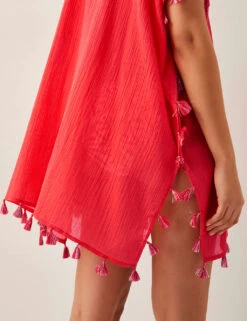 MONSOON Pure Cotton Palm Tree Embroidered Kaftan -Marksandspencer Sale Store pure cotton palm tree embroidered kaftan 8