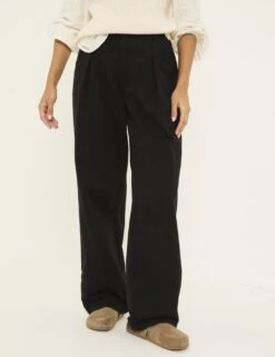 Pure Cotton Pleat Front Wide Leg Trousers 18 Pure Cotton Pleat Front Wide Leg Trousers -Marksandspencer Sale Store pure cotton pleat front wide leg trousers 8