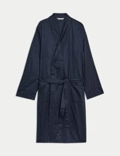 Pure Cotton Polka Dot Dressing Gown -Marksandspencer Sale Store pure cotton polka dot dressing gown 5