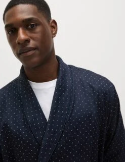 Pure Cotton Polka Dot Dressing Gown -Marksandspencer Sale Store pure cotton polka dot dressing gown 8
