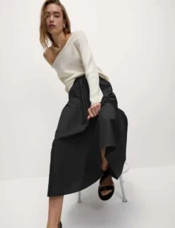 Pure Cotton Poplin A-line Skirt 31 Pure Cotton Poplin A-line Skirt -Marksandspencer Sale Store pure cotton poplin a line skirt 12