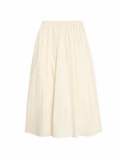 Pure Cotton Poplin A-line Skirt 24 Pure Cotton Poplin A-line Skirt -Marksandspencer Sale Store pure cotton poplin a line skirt