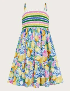 MONSOON Pure Cotton Printed Dress (3-15 Yrs) -Marksandspencer Sale Store pure cotton printed dress 3 15 yrs 1 4