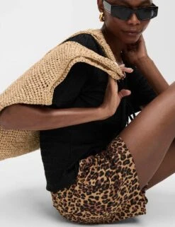 Pure Cotton Printed High Waisted Shorts -Marksandspencer Sale Store pure cotton printed high waisted shorts 16