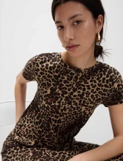 Pure Cotton Printed Midi T-Shirt Dress -Marksandspencer Sale Store pure cotton printed midi t shirt dress 11