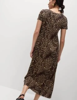 Pure Cotton Printed Midi T-Shirt Dress -Marksandspencer Sale Store pure cotton printed midi t shirt dress 12