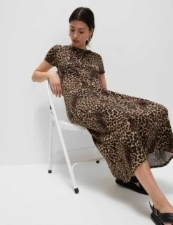 Pure Cotton Printed Midi T-Shirt Dress -Marksandspencer Sale Store pure cotton printed midi t shirt dress 14