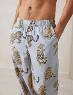 Pure Cotton Leopard Printed Pyjama Bottoms -Marksandspencer Sale Store pure cotton printed pyjama bottoms 1