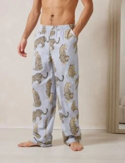 Pure Cotton Leopard Printed Pyjama Bottoms -Marksandspencer Sale Store pure cotton printed pyjama bottoms 3