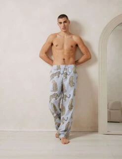 Pure Cotton Leopard Printed Pyjama Bottoms -Marksandspencer Sale Store pure cotton printed pyjama bottoms 4