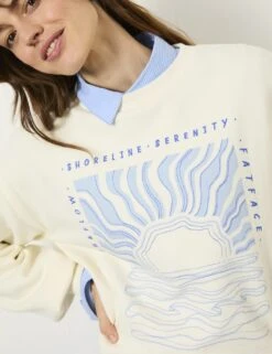 Pure Cotton Printed Slogan Sweatshirt -Marksandspencer Sale Store pure cotton printed slogan sweatshirt 5