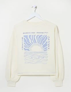 Pure Cotton Printed Slogan Sweatshirt -Marksandspencer Sale Store pure cotton printed slogan sweatshirt 9