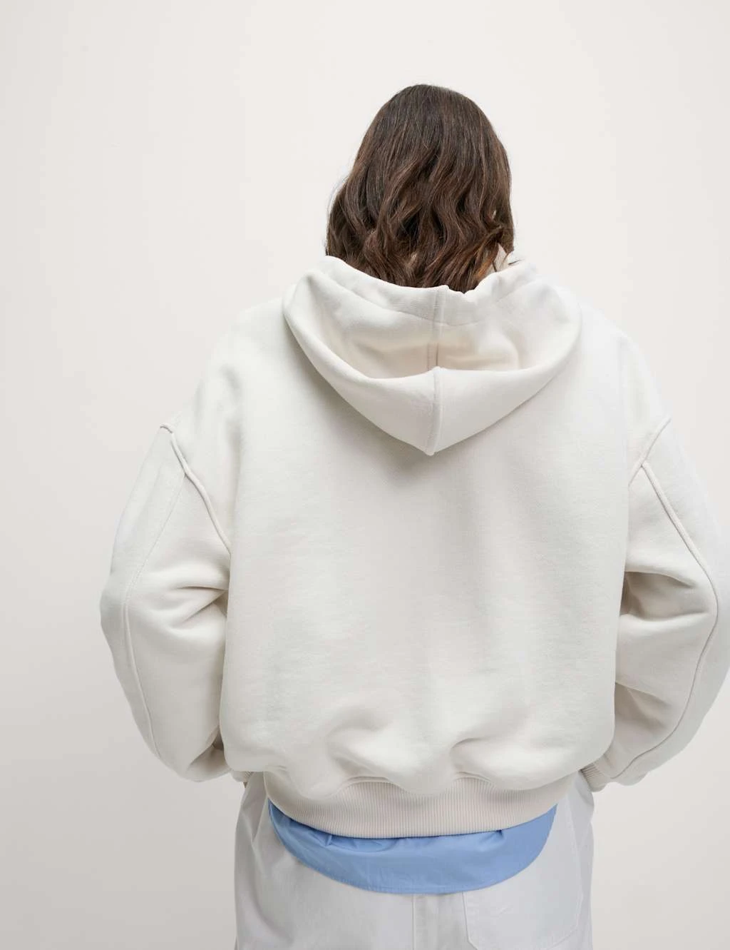 Pure Cotton Ribbed Cropped Hoodie 9 Pure Cotton Ribbed Cropped Hoodie - Image 9