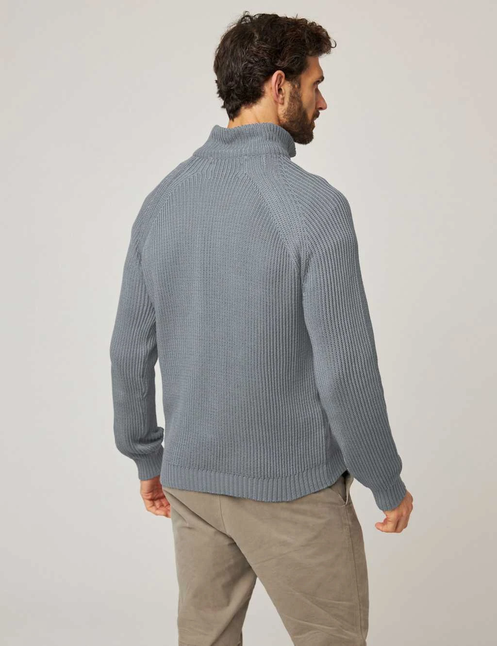 Pure Cotton Ribbed Quarter Zip Jumper 13 Pure Cotton Ribbed Quarter Zip Jumper - Image 13